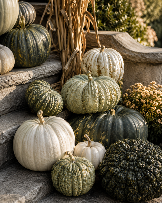 Game Day Green - with Cornstalks & 'Football Pumpkin'
