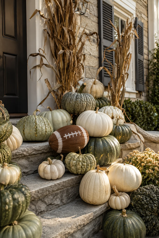 Game Day Green - with Cornstalks & 'Football Pumpkin'